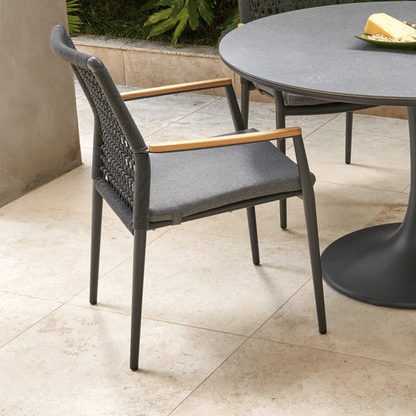 5-piece Addis - Tulip Setting Charcoal and Teak